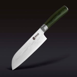 Hexclad Damascus Steel Santoku Knife, 7"